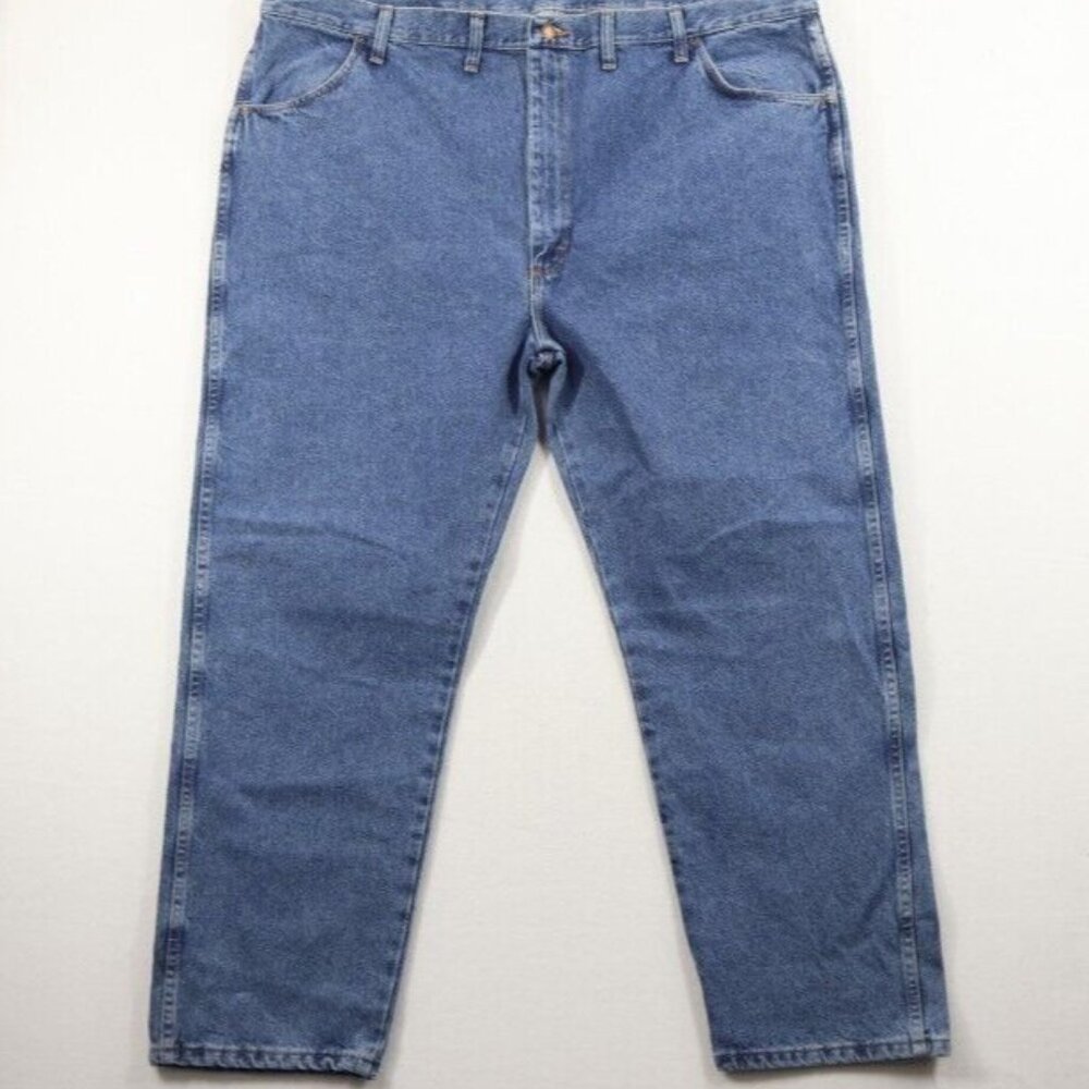 Rustler Jeans Mens 46x30 Blue Regular Fit Straight Leg New